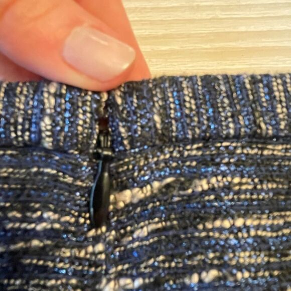 Madewell Courtyard Skirt Blue Tweed 8 - Picture 10 of 16